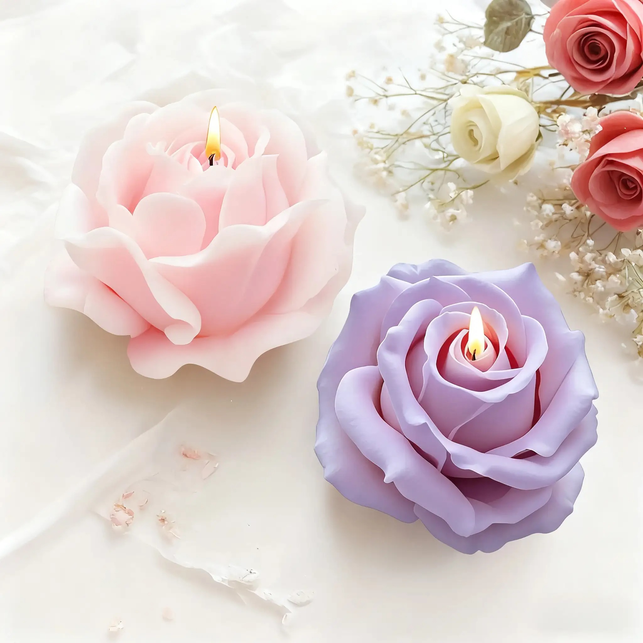 2-Piece Romantic 3D Rose Silic - Soap Making Ideas ulasan dan harga